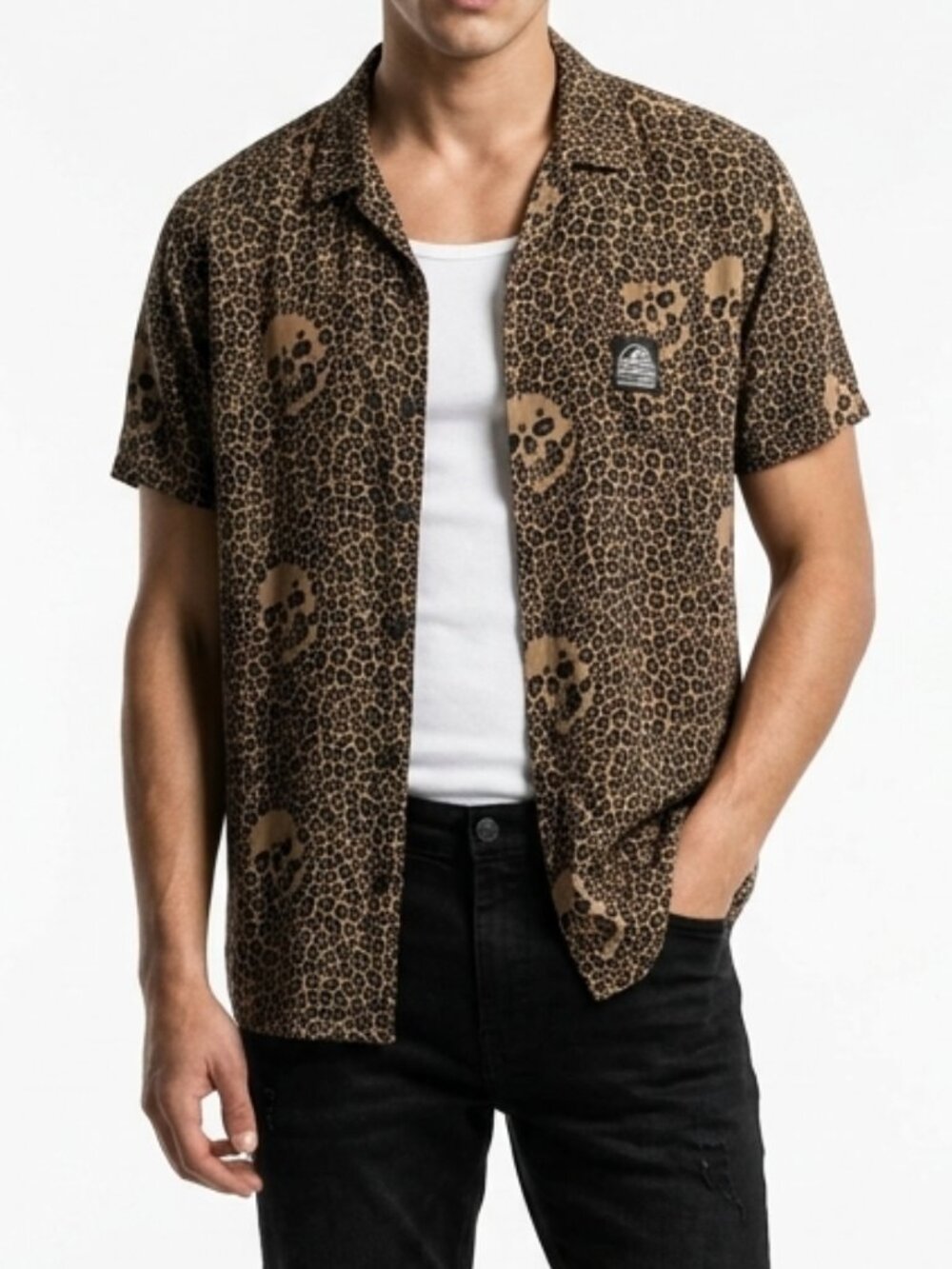 Lurking Class Leopard Print Button-Up Shirt 🐆